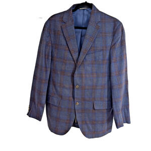 Men's Blue Plaid Blazer